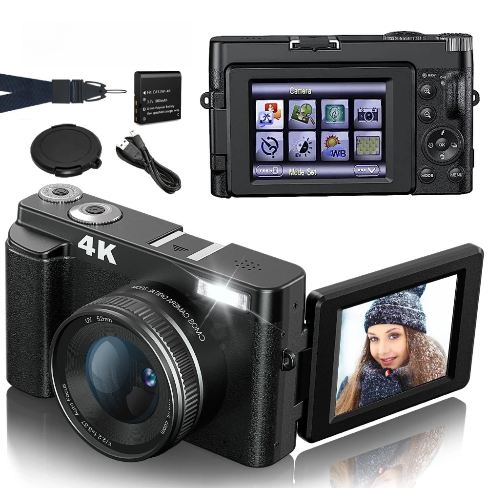 Beauty Makeup Images - Caméra compacte de vlogging 4K 48MP,