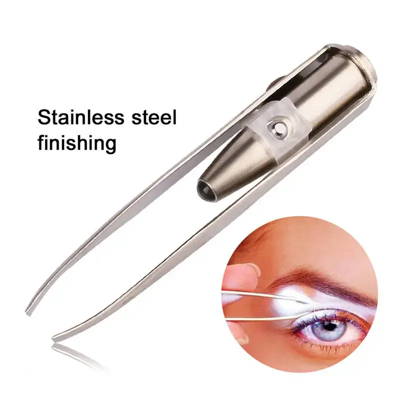 Beauty Makeup Design - Pincettes à sourcils Led en acier