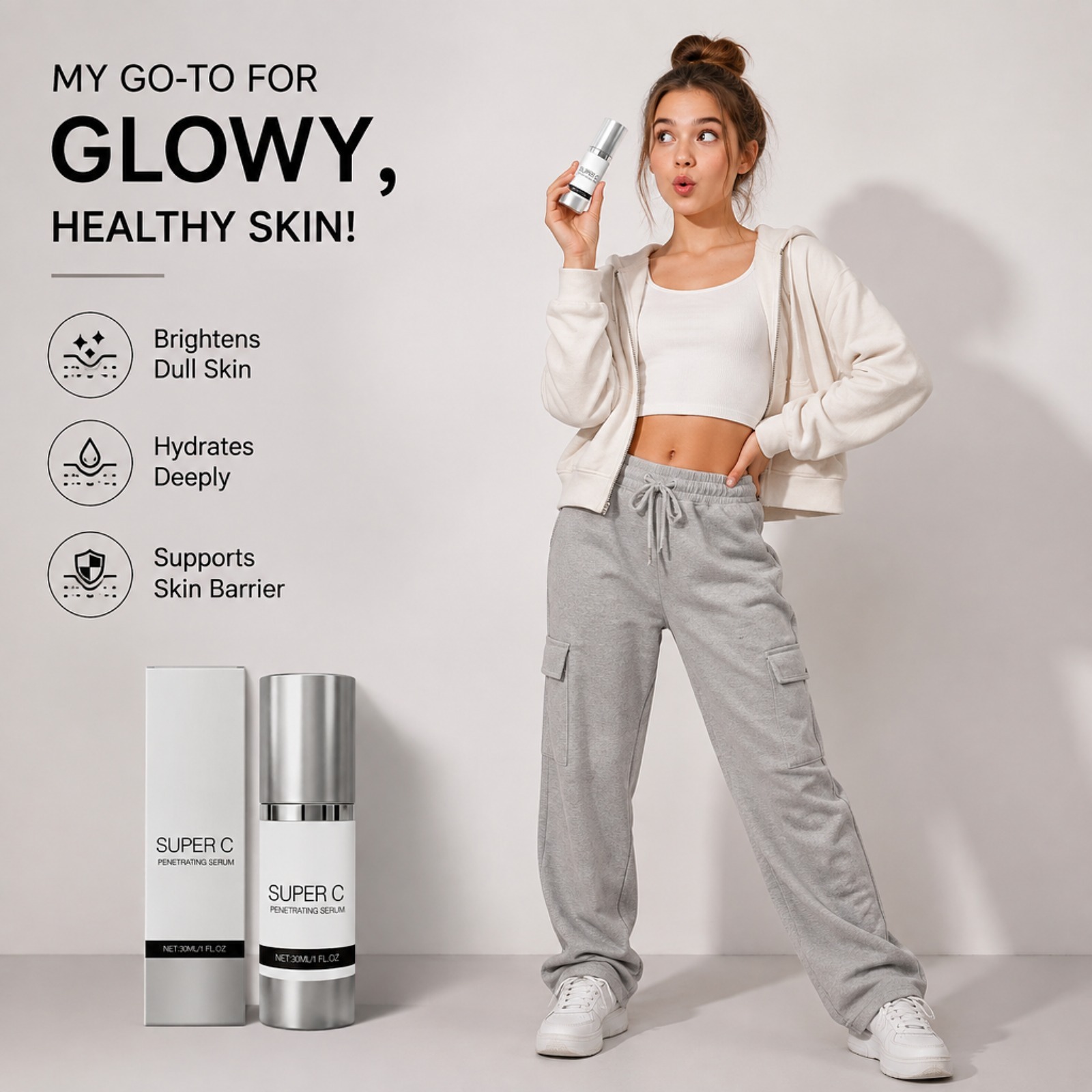 Vitamin C Serum Face - Sérum à la vitamine C pénétrant,