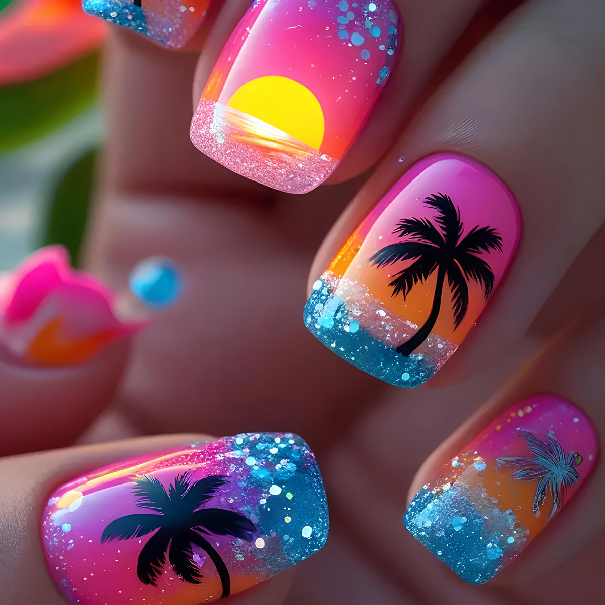 Nail Extension Tips - 24 pièces/ensemble Faux Ongles Courts, Moyens