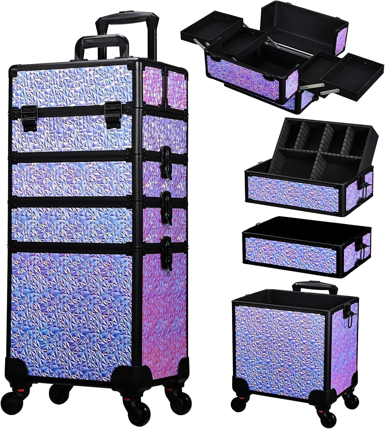 Beauty Makeup & D Anime Studio Vega Baja - Valise de maquillage à roulettes, grand