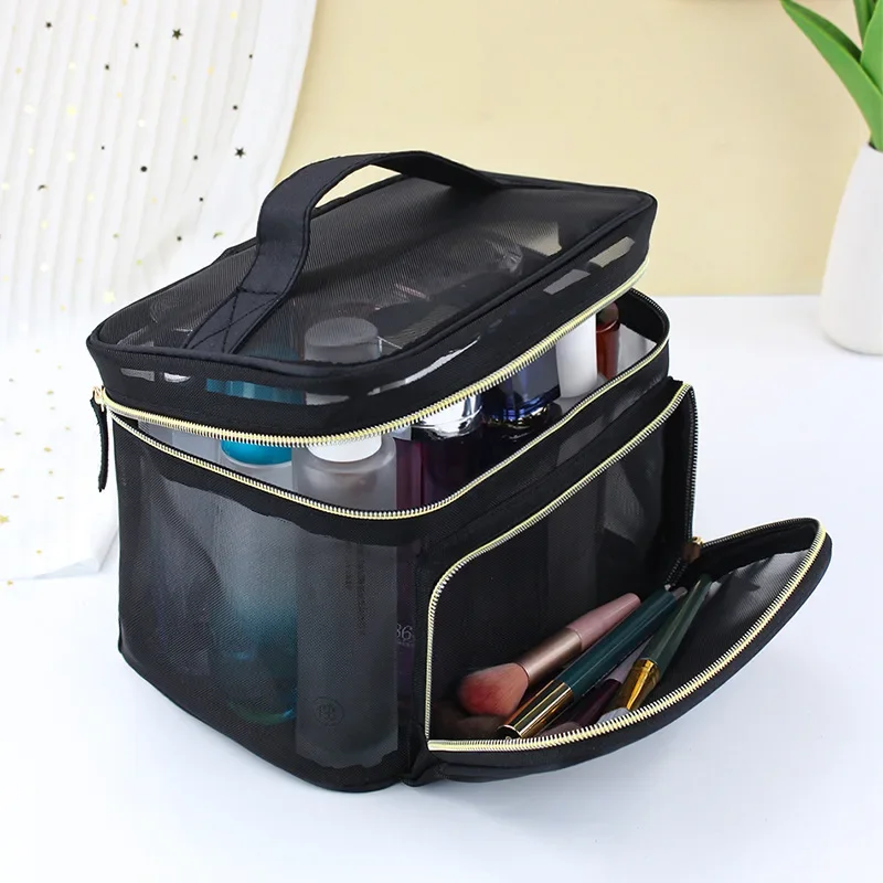 Beauty Makeup Design - Trousse de Maquillage Transparente en Maille