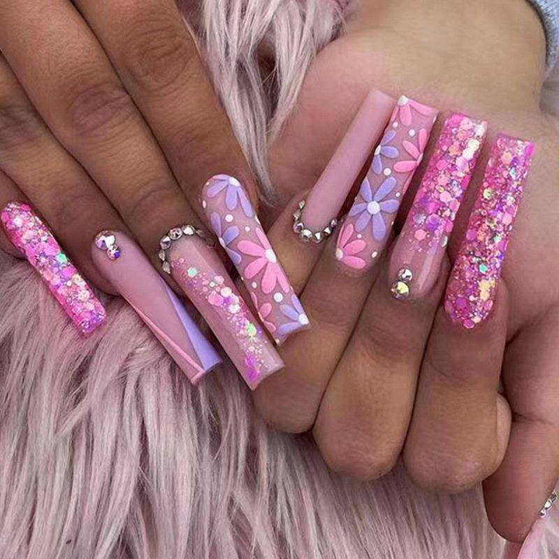 24 pièces longs faux ongles de - Nail Extension Tips avis et prix