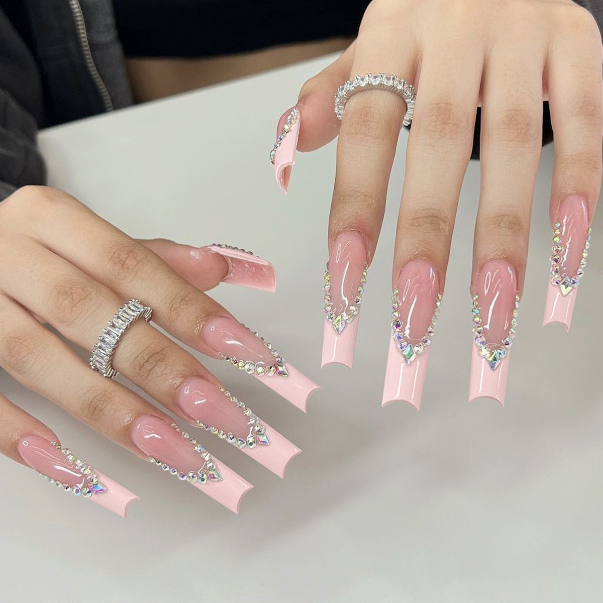 24 pièces longs faux ongles de - Nail Extension Tips avis et prix