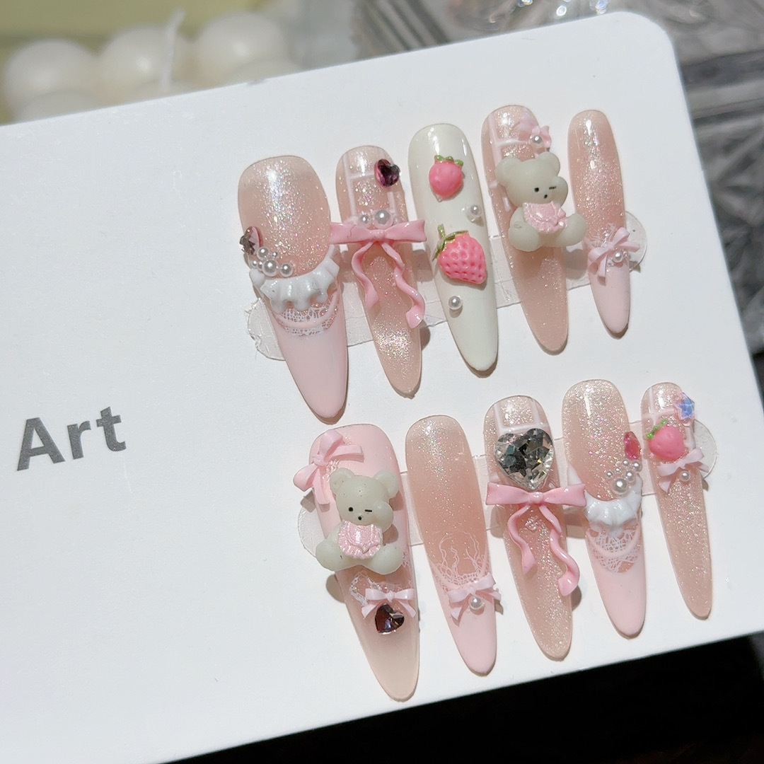 10 pièces mignon ours lapin pr - Nail Extension Tips avis et prix