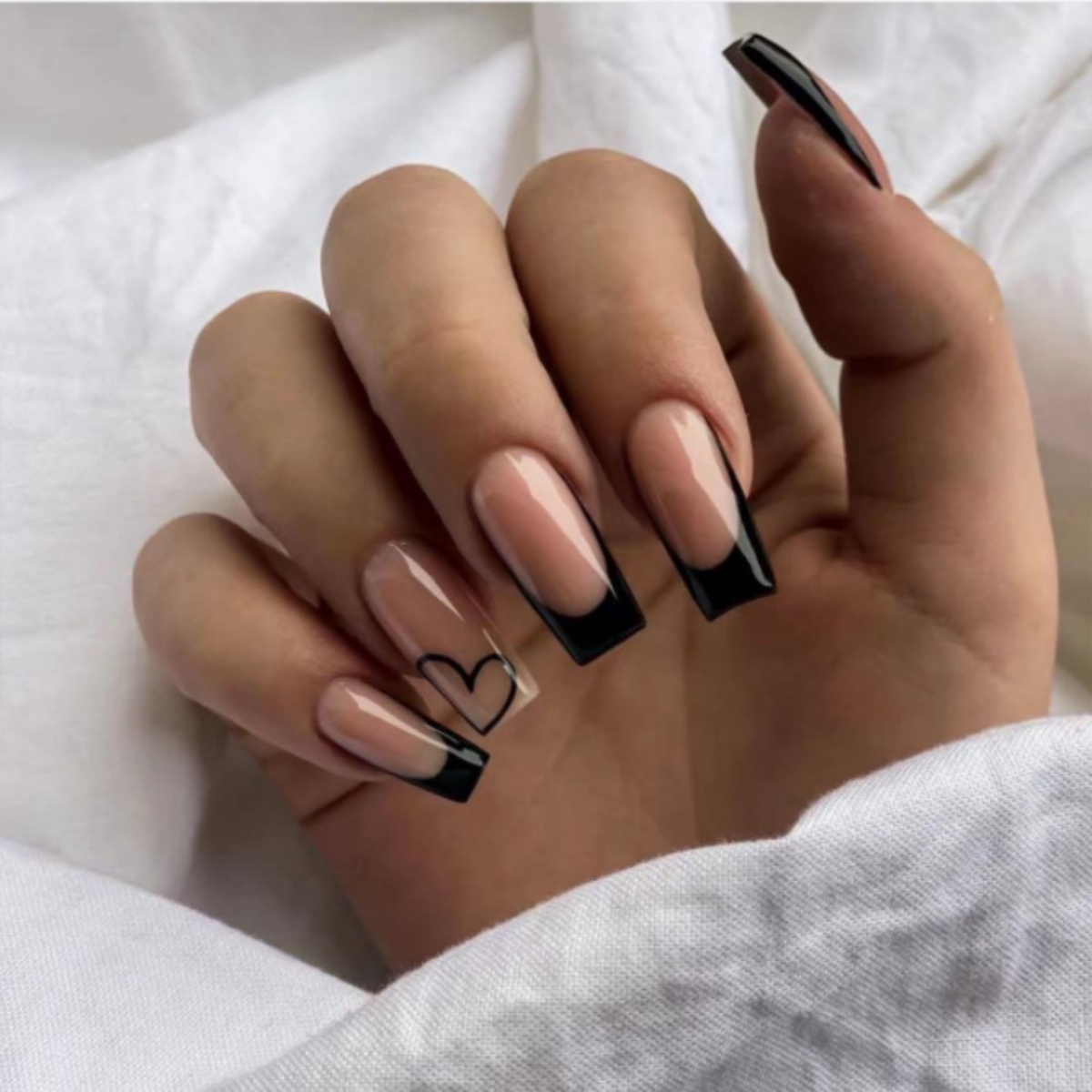 24 pièces noir français faux o - Nail Extension Tips avis et prix