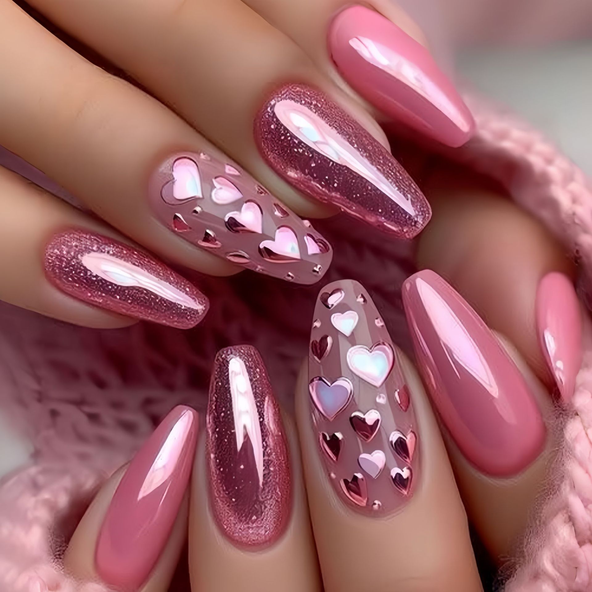 Faux ongles mi-longs rose et b - Nail Extension Tips avis et prix